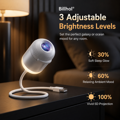 Billhol® Night Light Star Projector – Smart Holographic Galaxy Lamp for Bedroom, Kids & Relaxing Ambient Lighting